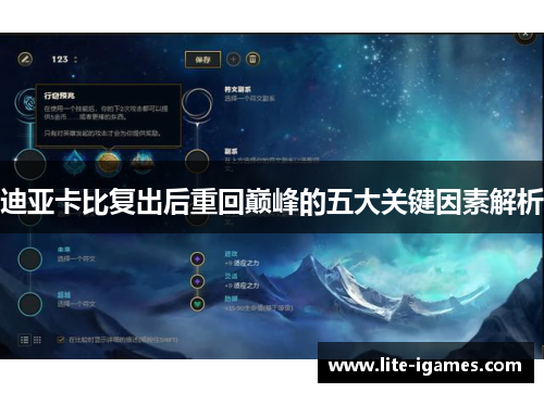 迪亚卡比复出后重回巅峰的五大关键因素解析